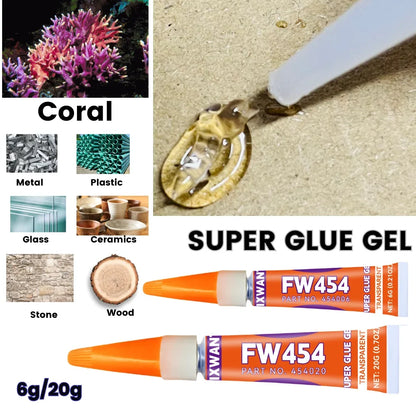 Super Glue Gel - Strong Quick-Dry Waterproof Adhesive for Metal, Plastic, Wood & Ceramic
