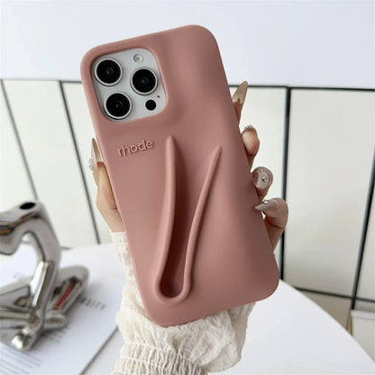 Silicone iPhone Case - 3D Toast Ribbon Espresso Cover for iPhone 12–17 Pro Max, Plus & Air