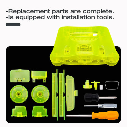 Bitfunx Translucent Replacement Plastic Shell Case for N64 Nintendo 64