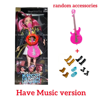K-Pop Demon Hunters Humanoid Dolls — Mira, Rumi & Zoey (Music & No-Music) | Articulated Christmas Gift Box