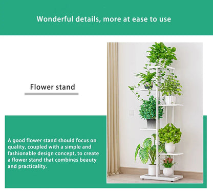 Cordlal Iron Plant Stand 6/7/8-Layer Flower Pot Holder Rack Organizer for Home Garden Decor