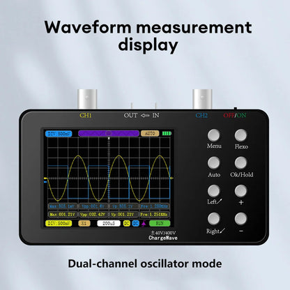 SCO2 Dual Channel Digital Oscilloscope – 50MHz PWM, 10MHz Sampling Rate, 2.5KSa/s for Electronic Repair