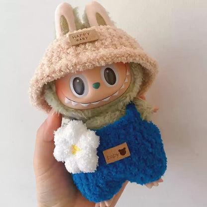 Labubu 17cm Heartbeat Macaron Monkey Toy – Stand-Up Dress-Up Jacket & Pants Suit