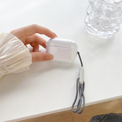 Clear Soft TPU Earphone Case for AirPods 1/2/3/4 & Pro/Pro 2 — Shockproof Cover with Lanyard Strap for AirPods 4 Charging Case
