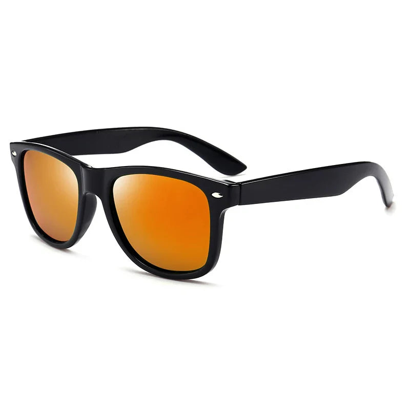 Classic Square Polarized Sunglasses – Retro Black Anti-Glare Driving Shades for Men & Women