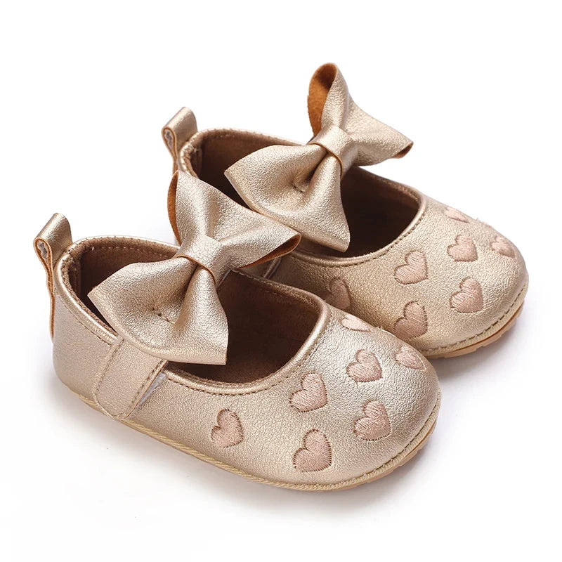 Baby Girl Princess Pre-Walker Shoes - Breathable Flower Bow Soft Sole Casual Sports Footwear 0–1 Year