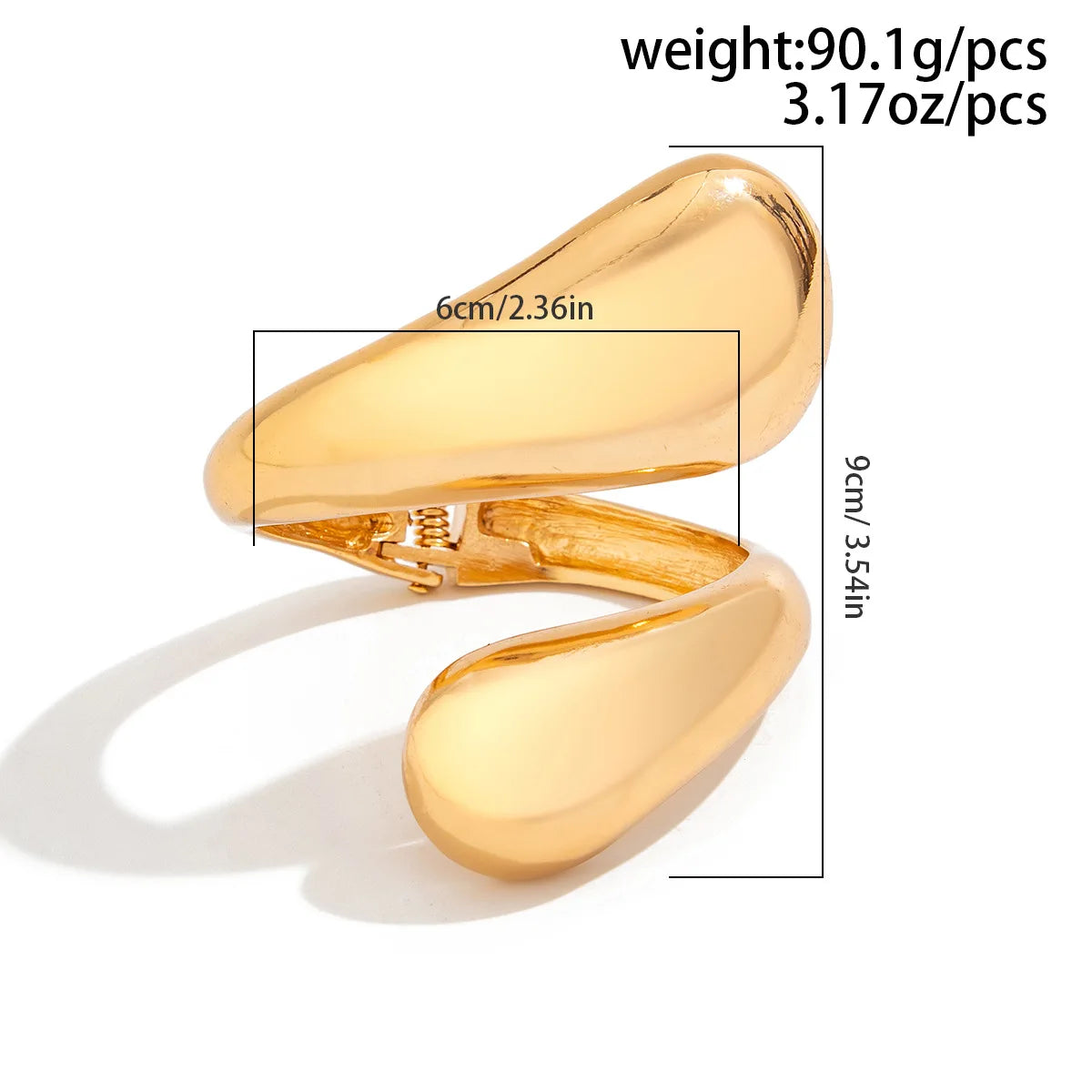 KMVEXO Wide Metal Chunky Bangles – Gold & Silver Waterdrop Open Cuff Bracelet for Women