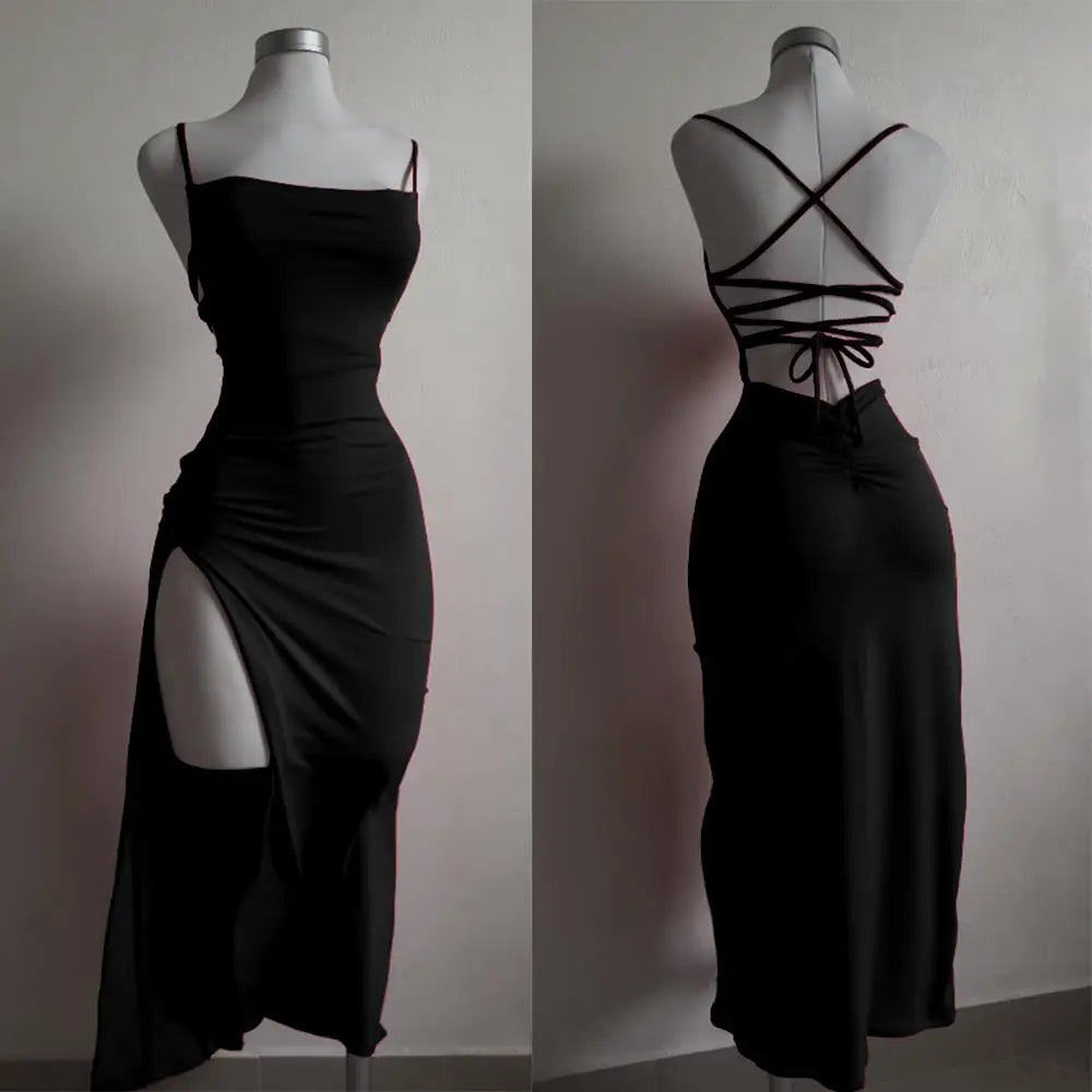 2024 New Summer Dress - High Sensibility Halter Strap Spice Girl Bag Hip Dress