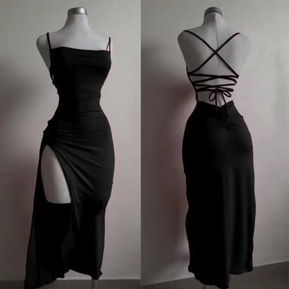 2024 New Summer Dress - High Sensibility Halter Strap Spice Girl Bag Hip Dress