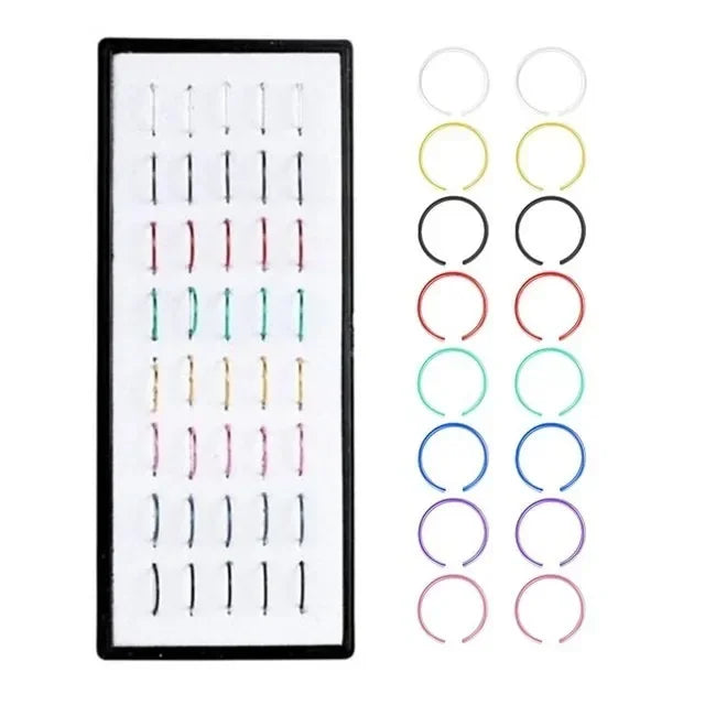 Women’s Crystal Stainless Steel Nose Stud – Hypoallergenic 1.8mm Straight, L, or Screw Nose Ring Jewelry