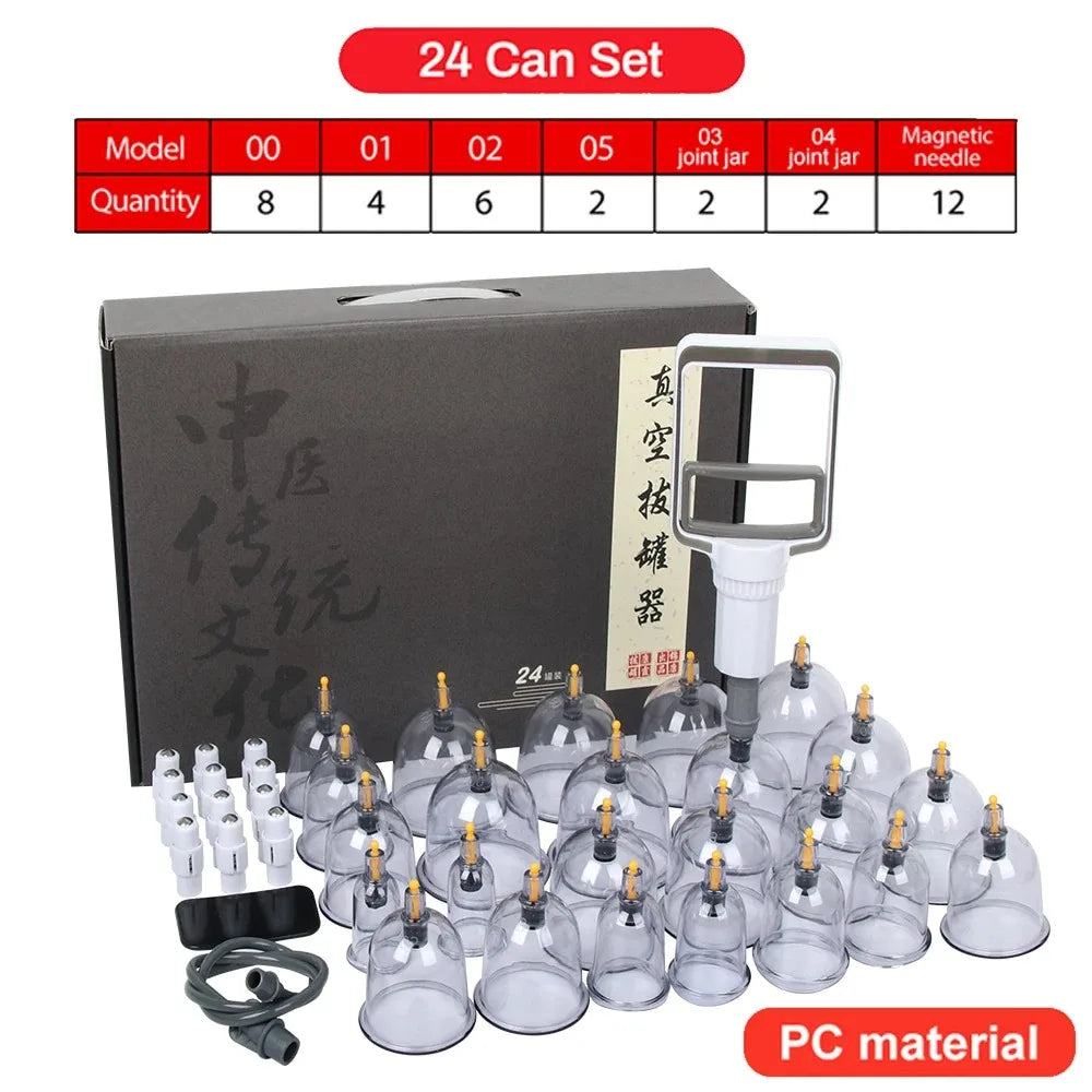 Cupping Therapy Set — Vacuum Suction Cups for Massage, Anti-Cellulite & Physiotherapy Body Treatment