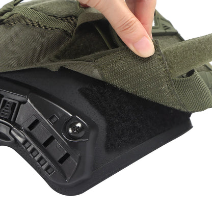 Tactical Helmet Cover Set – Hybrid Mesh Cover for Maritime, Bump & Ballistic Helmets with NVG Battery Pouch for Hunting