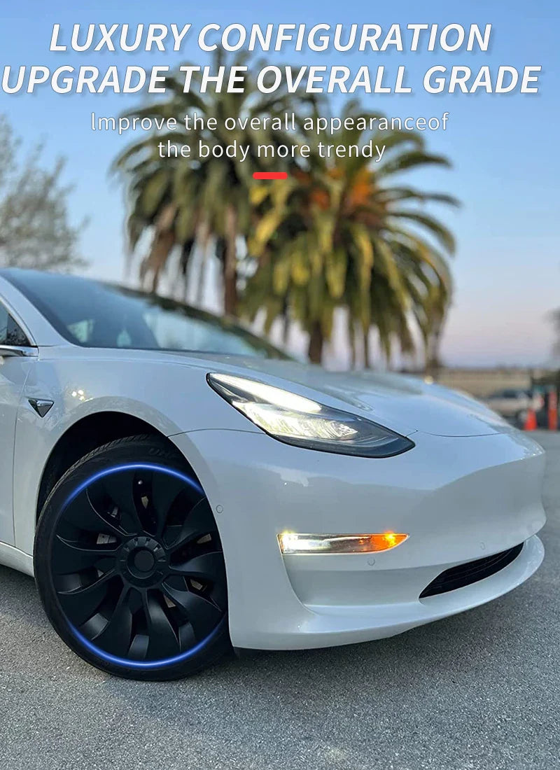 4PCS Hub Cap Wheel Covers – Performance Replacement Full Rim Accessories for Tesla Model 3 18-Inch (2018-2023)