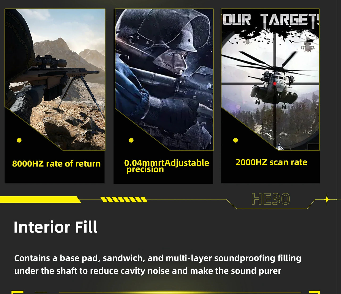 HE30 One-Handed Mechanical Gaming Keyboard – 29 Keys with Magnetic Switch, Smart Speed & Quick Trigger for E-Sports