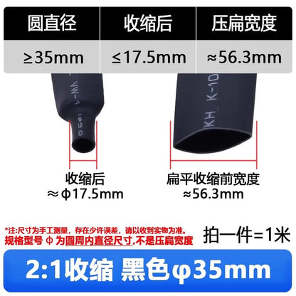 1M Transparent Heat Shrink Tube – 2:1 Shrinkable Sleeving Wrap for DIY Wire (6-25mm)