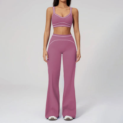 Women’s 2-Piece Fitness Yoga Set, Gym Running Tracksuit, Push-Up Sportswear Leggings, Athletic Workout Outfit