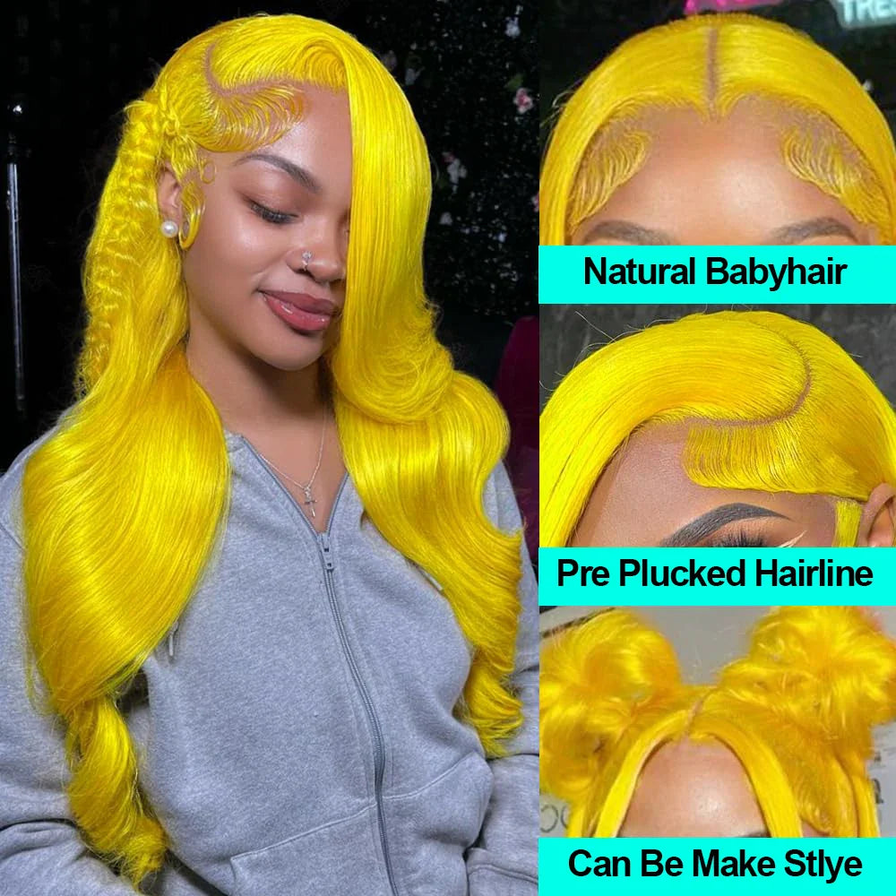 Light Yellow 613 HD Lace Frontal Wig – 13x6 Transparent Lace, Body Wave 200% Density Human Hair Wig for Women