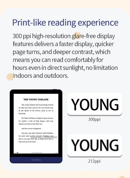 Meebook M6 6" E-Reader | 300PPI E-Ink Screen, Dual Color Frontlight, 3G & 32GB Android 11
