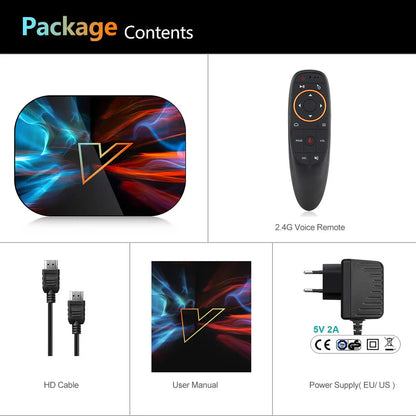 VONTAR X4 Android TV Box – Android 11.0, Amlogic S905X4, 4K, Google Voice Input, 4GB RAM, 32GB EMMC, WiFi