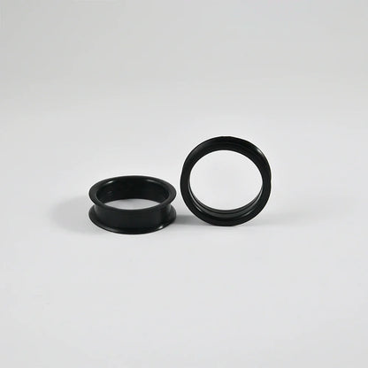 Pair of Supersize Black Silicone Double Flared Ear Tunnel Plugs — Flesh Gauge Expander Stretchers for Piercing