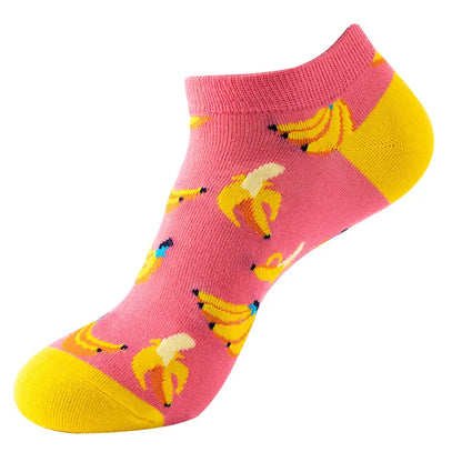 Combed Cotton Ankle Socks for Men & Women - Funny Beer, Fruit & Food Novelty Low Cut Socks (EU 38-43)