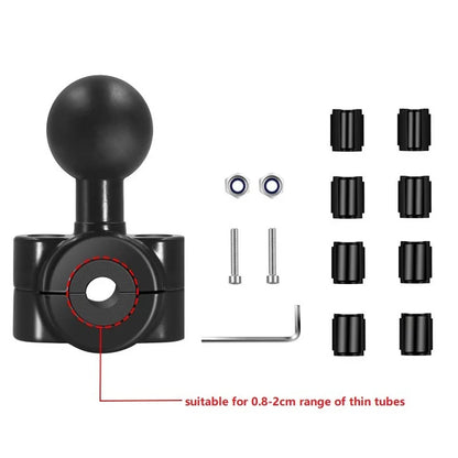 1" Ball Head Adapter Mount for Motorcycle Handlebar – Rearview Mirror Bracket for DJI, GoPro & Insta360 Cameras