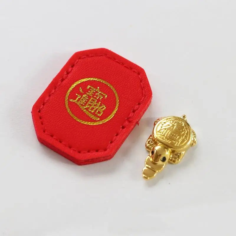 Money-Biting Turtle Ornament - Mini Feng Shui Lucky Turtle Charm for Longevity, Protection and Wealth