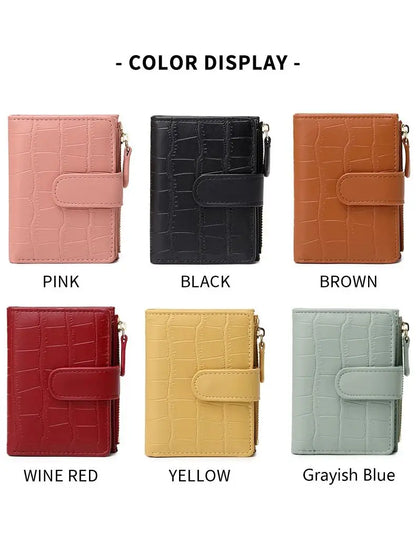 2024 New Minimalist Women’s Wallet — High-Quality PU Leather Short Coin Purse, Fashionable Double-Fold Zero Wallet Holder