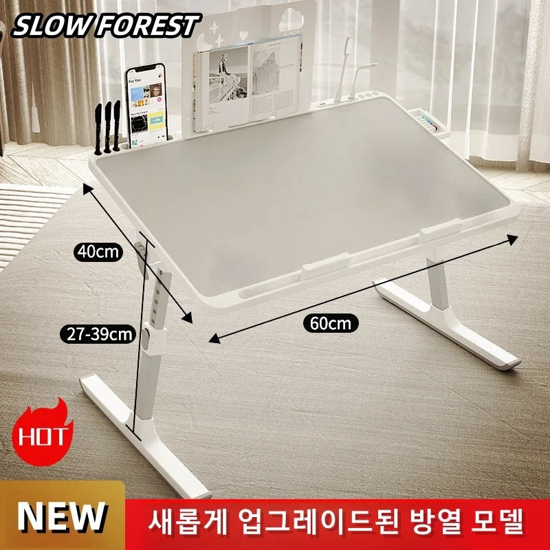Adjustable Laptop Bed Tray Table – Portable Foldable Desk with Storage Drawer for Sofa & Lap Use