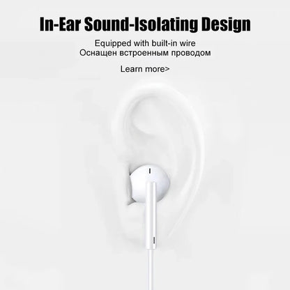 Wired Stereo Earphones for Apple iPhone 7–16 & iPad — 3.5mm Headphones for iPhone, Tablet, Laptop