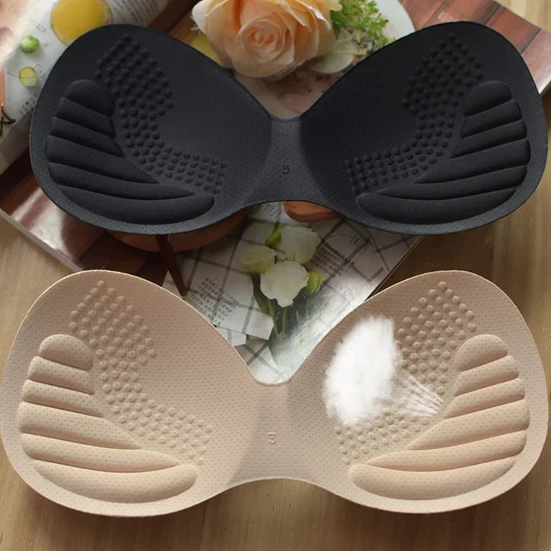 Thick Invisible Removable Push-Up Bra Pads – Latex Swimwear Inserts for Women, Chest Foam Cups