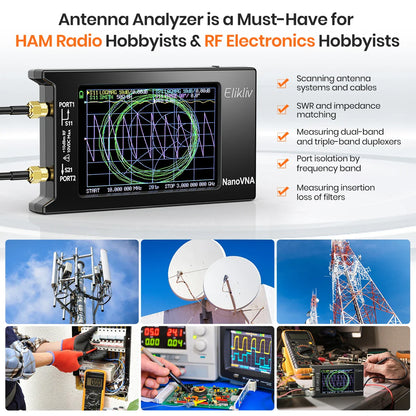 NanoVNA-H4 Spectrum Analyzer – 2.8/4" Vector Network Antenna Analyzer, 10KHz-1.5GHz, MF, HF, VHF, UHF Tuner