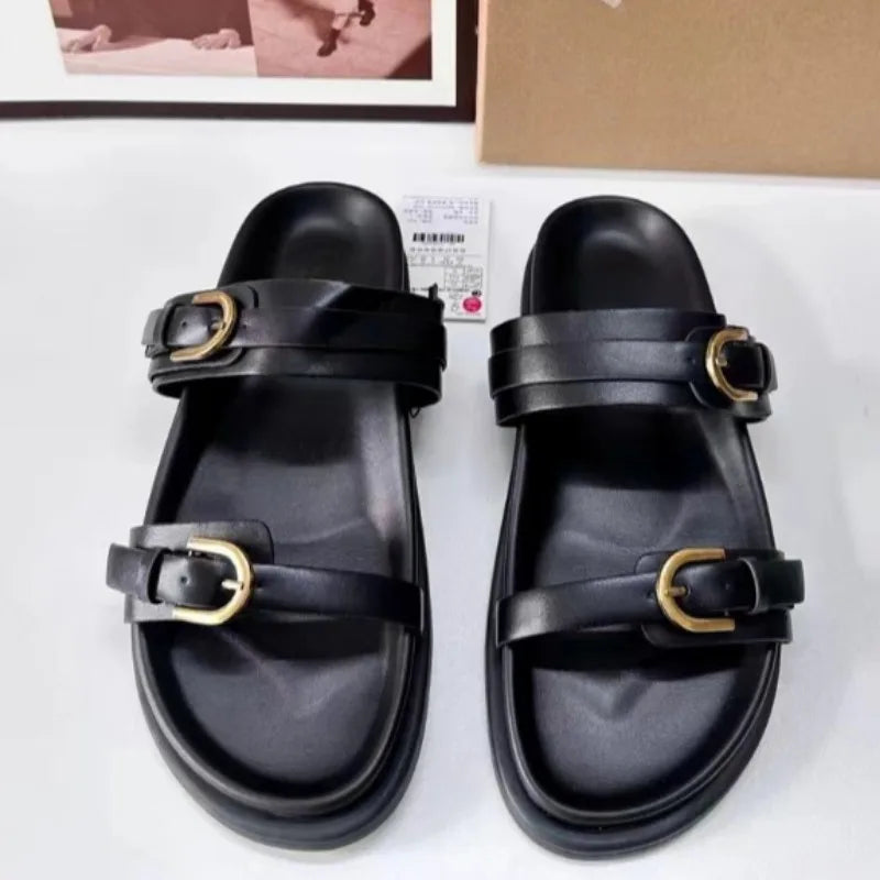 Women’s 2025 Summer Platform Sandals – Leopard Print Open Toe Beach Shoes Casual Plus Size Fashion Footwear