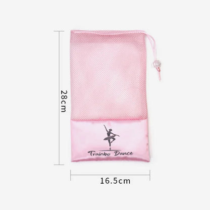 Pink & White Ballet Dance Shoe Bag – Satin Storage Pouch and Organizer for Dance Shoes