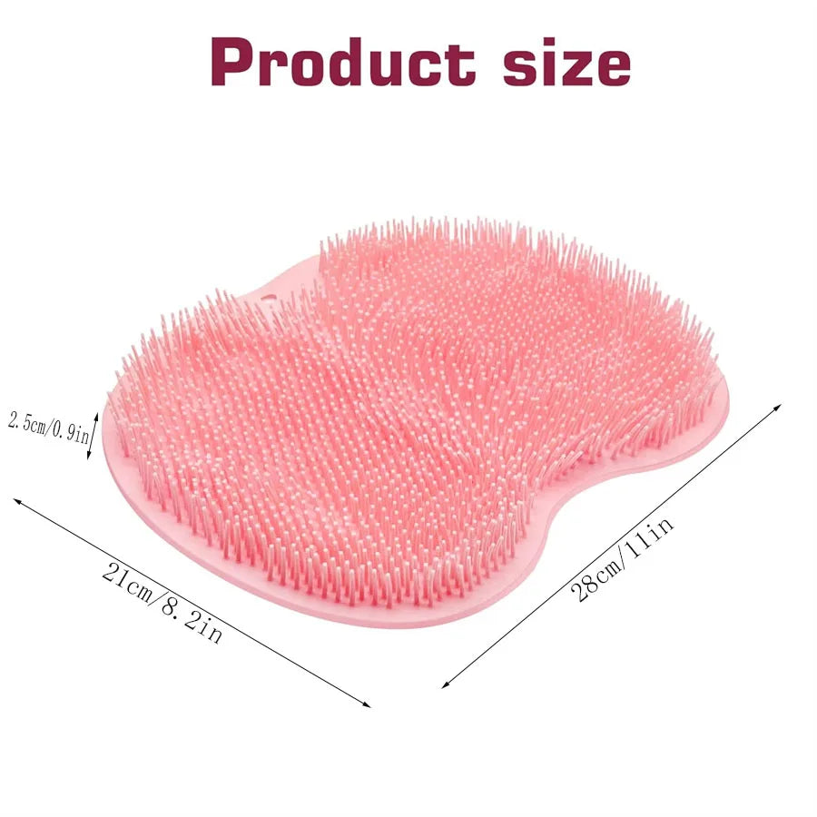 Shower Foot Scrubber Mat – Wall-Mounted Exfoliating Bath Wash Pad with Suction Cups, Back Washer for Men & Women