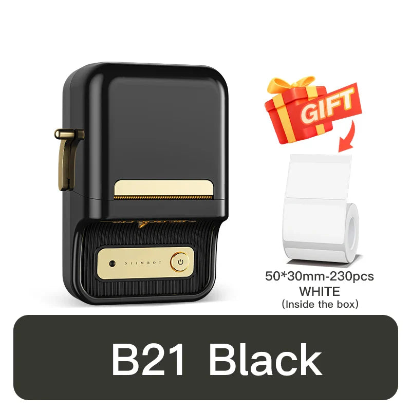 NIIMBOT B21 Portable Thermal Printer – 1500mAh Wireless Sticker Printer with Self-Adhesive Labels for Barcode, Clothing & Jewelry