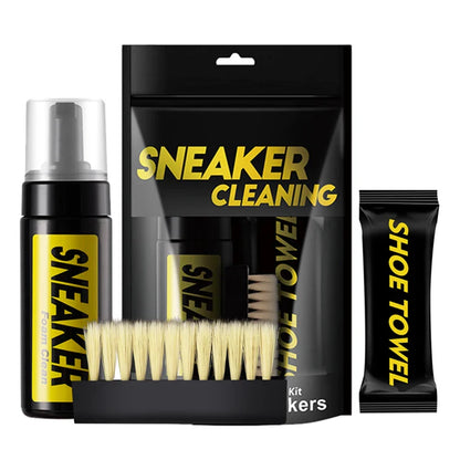 Sneaker Shoe Cleaner Kit — 5.3oz Water-Free Foam with Brush & Cloth, Cleans White Shoes, Suede, Boots