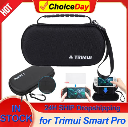 Hard EVA Carrying Case with Tempered Glass Film – Waterproof Protective Case for Trimui Smart Pro Handheld Game Console