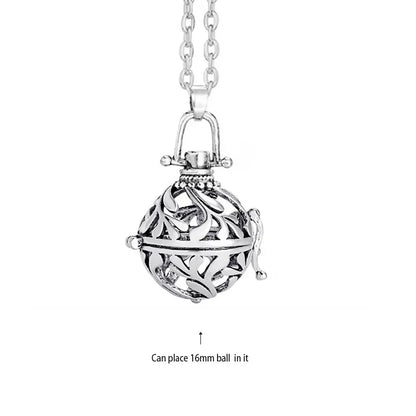 Vintage Mexico Angel Ball Chime Necklace – Antique Locket Aromatherapy Essential Oil Diffuser