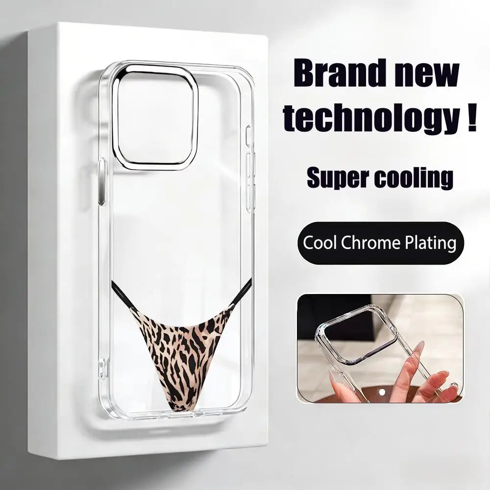 Funny Pattern iPhone Case - Transparent Protective Cover with Chrome Button & Camera Ring