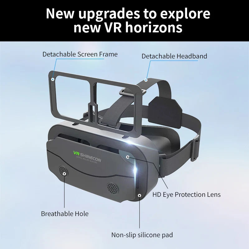 VR Glasses Virtual Reality Headset – 3D Lenses Smart Goggles for Smartphones, Mobile Game Accessory