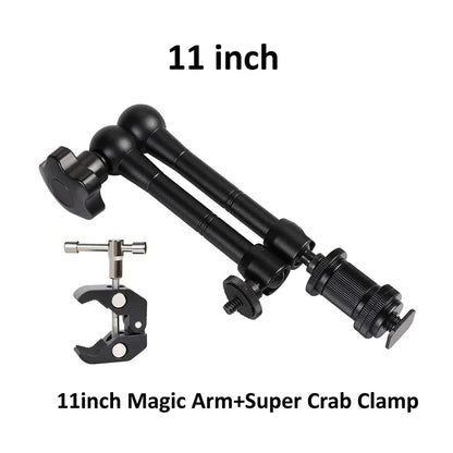 7/11/20 Inch Metal Articulating Magic Arm – Super Clamp Stand for DSLR Camera & Photo Studio Accessories