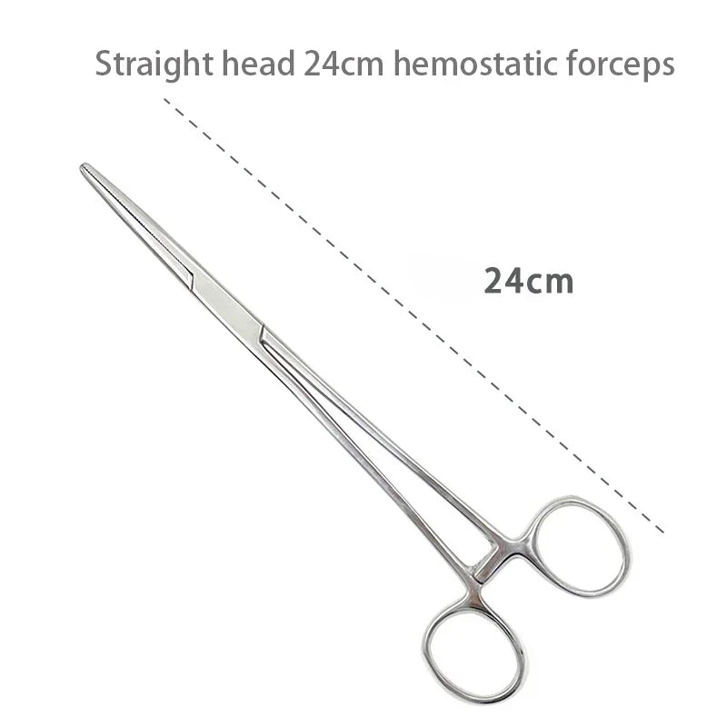 Stainless Steel Hemostatic Forceps – Surgical Locking Clamp Tool, Curved & Straight Tip Fishing Pliers & Medical Hemostat Tool
