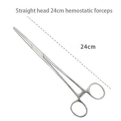 Stainless Steel Hemostatic Forceps – Surgical Locking Clamp Tool, Curved & Straight Tip Fishing Pliers & Medical Hemostat Tool