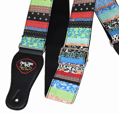 New High-Quality Cotton Guitar Strap – Adjustable Length, 6.2cm Wide for Acoustic & Electric Bass Guitars