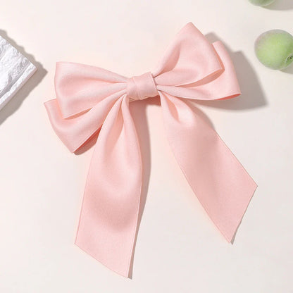 Hot New Fashion Fabric Large Bow Hairpin – Sweet Red & White Bow Hair Clips for Women & Girls, Top Clip, Female Hair Accessories