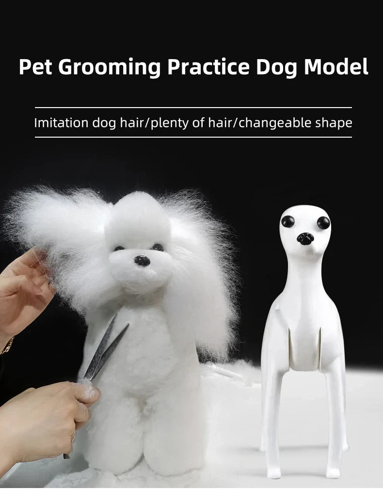 Pet Grooming Practice Poodle Model — Full Body Simulation Dog Mannequin for Grooming Training