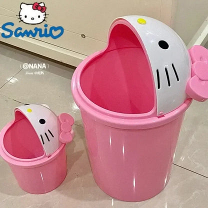 Sanrio Hello Kitty Kawaii Trash Can – Cute Dustbin for Bedroom & Living Room Garbage Disposal