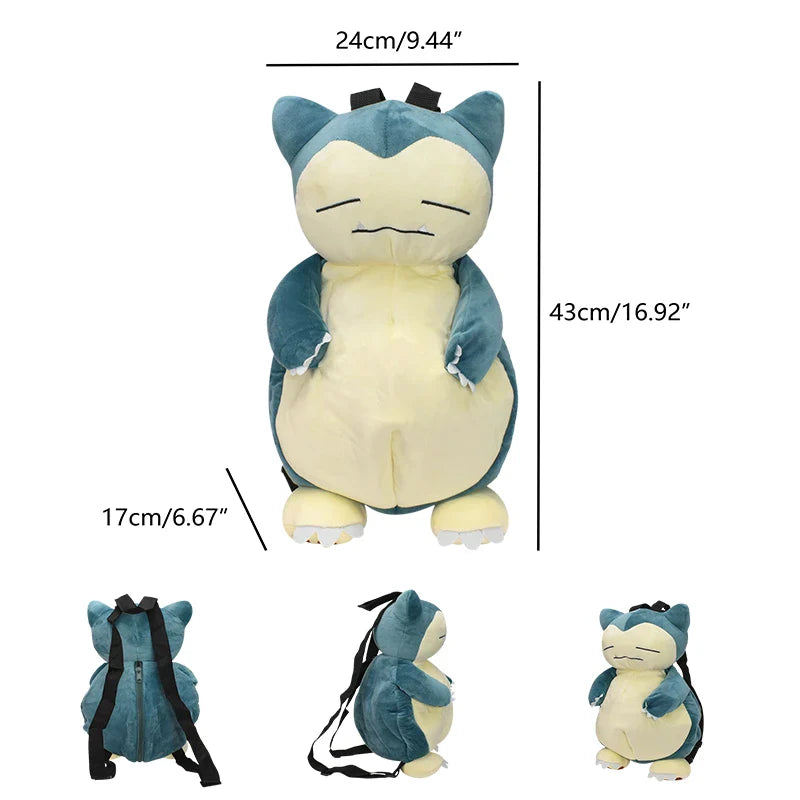 17 Styles Mario & Pokemon Plush Backpack – Koopa, Charizard, Mimikyu, Eevee, Snorlax, Gengar, Mew Turtle Shell Stuffed Toy Bag