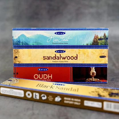 5BOX NAG Champa Indian Incense Set – Satya Handmade Sticks with 6 Aromatic Scents for Home & Meditation